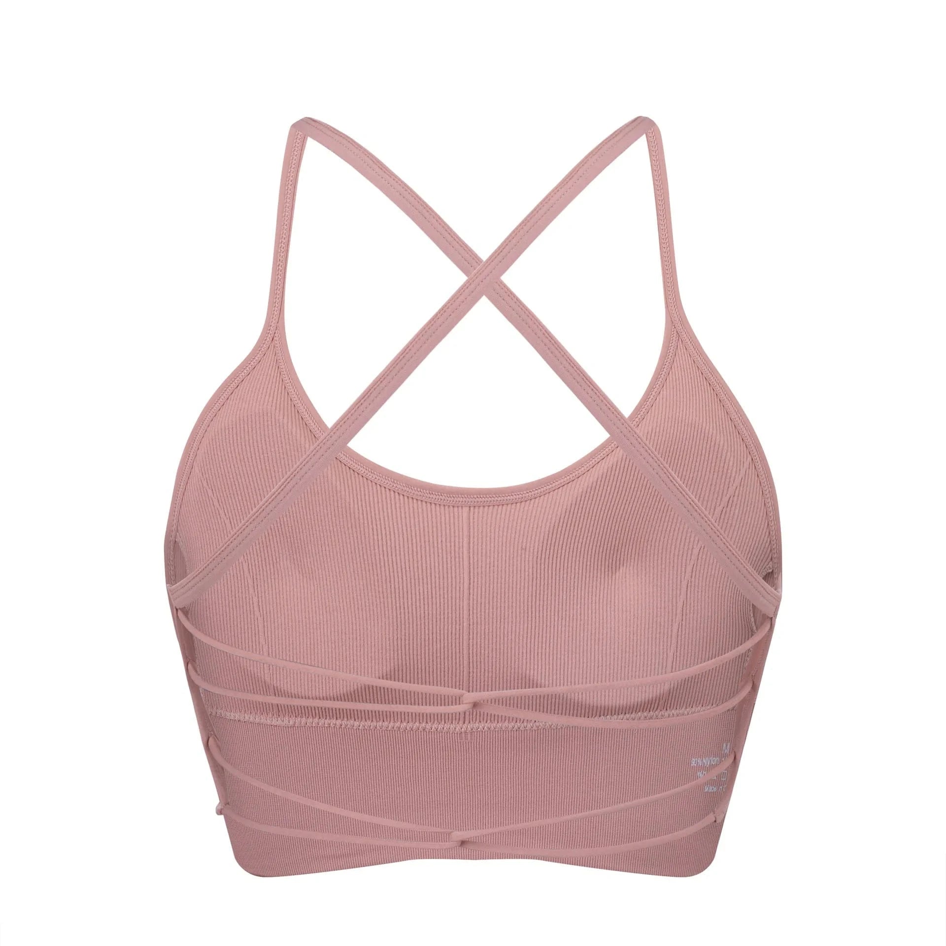 S / Pink 2024 Women yoga bra backless adjustable straps athletic gym fitness workout top sexy sports bra