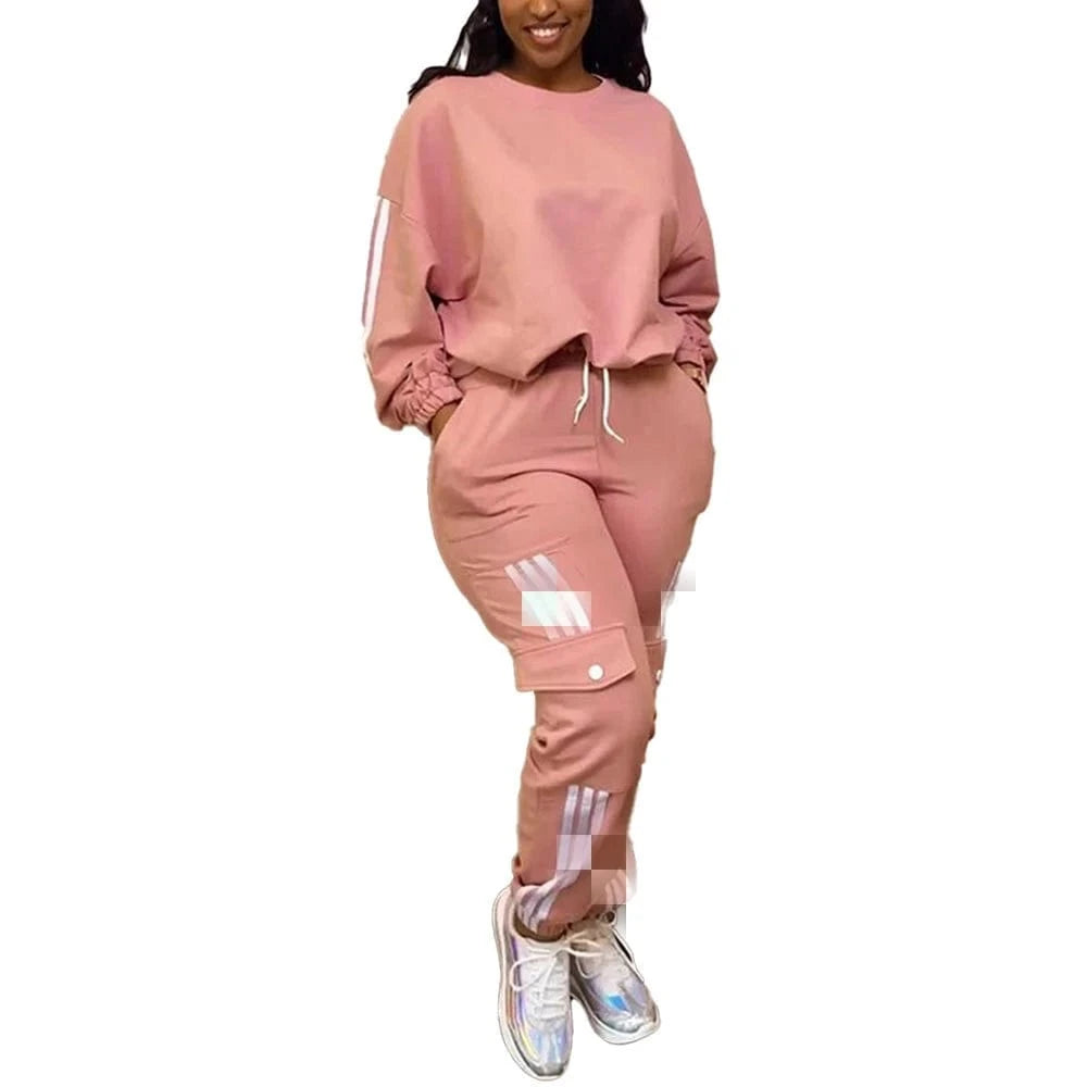 S / Pink S10606 Fall 2024 Women Clothes Custom Logo Plain Fleece Women's Tracksuit Suit Women Jogging Sweat Suit Set