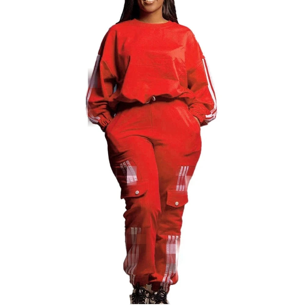 S / Red S10606 Fall 2024 Women Clothes Custom Logo Plain Fleece Women's Tracksuit Suit Women Jogging Sweat Suit Set