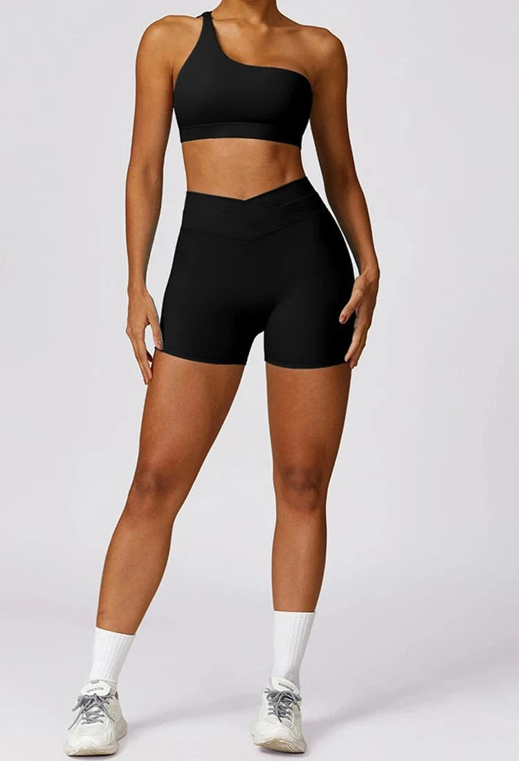 S / Shorts Black 2024 Custom Wholesale Fitness Gym Shorts Women Yoga Bra Leggings Women Long-Sleeved top 2 Piece Yoga Sets Gym Fitness Sets