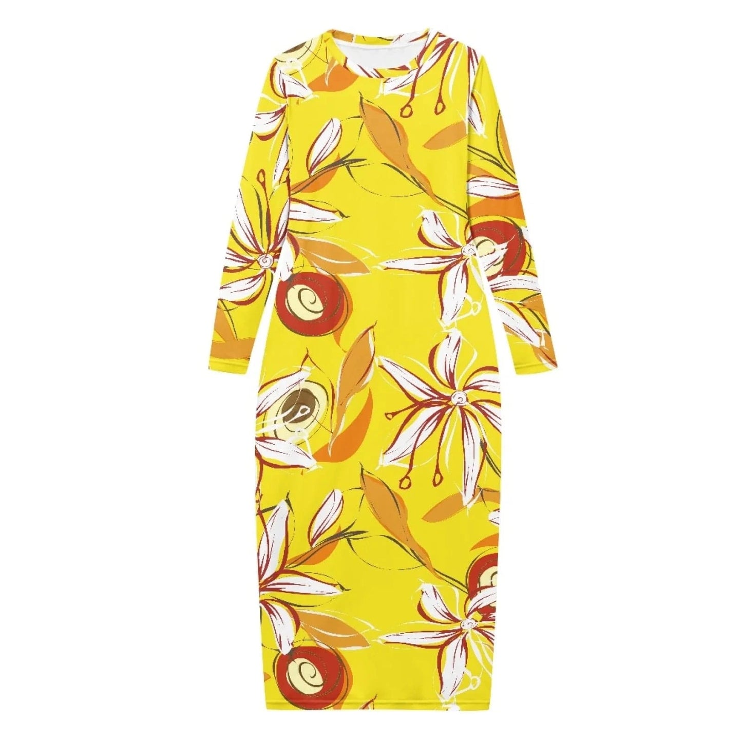S / VBFD1815 Custom Dresses for Women 2024 Round Neck Spring Summer Bodycon Long Sleeve Simple Casual Slim Fit Women's Clothing Dress Party