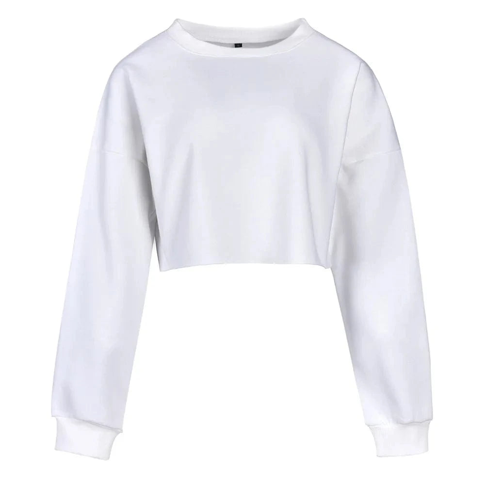 S / White Crop Top Yoga Workout Long Sleeve Shirt Gym Coat Running Sports Jacket Fitness For Women