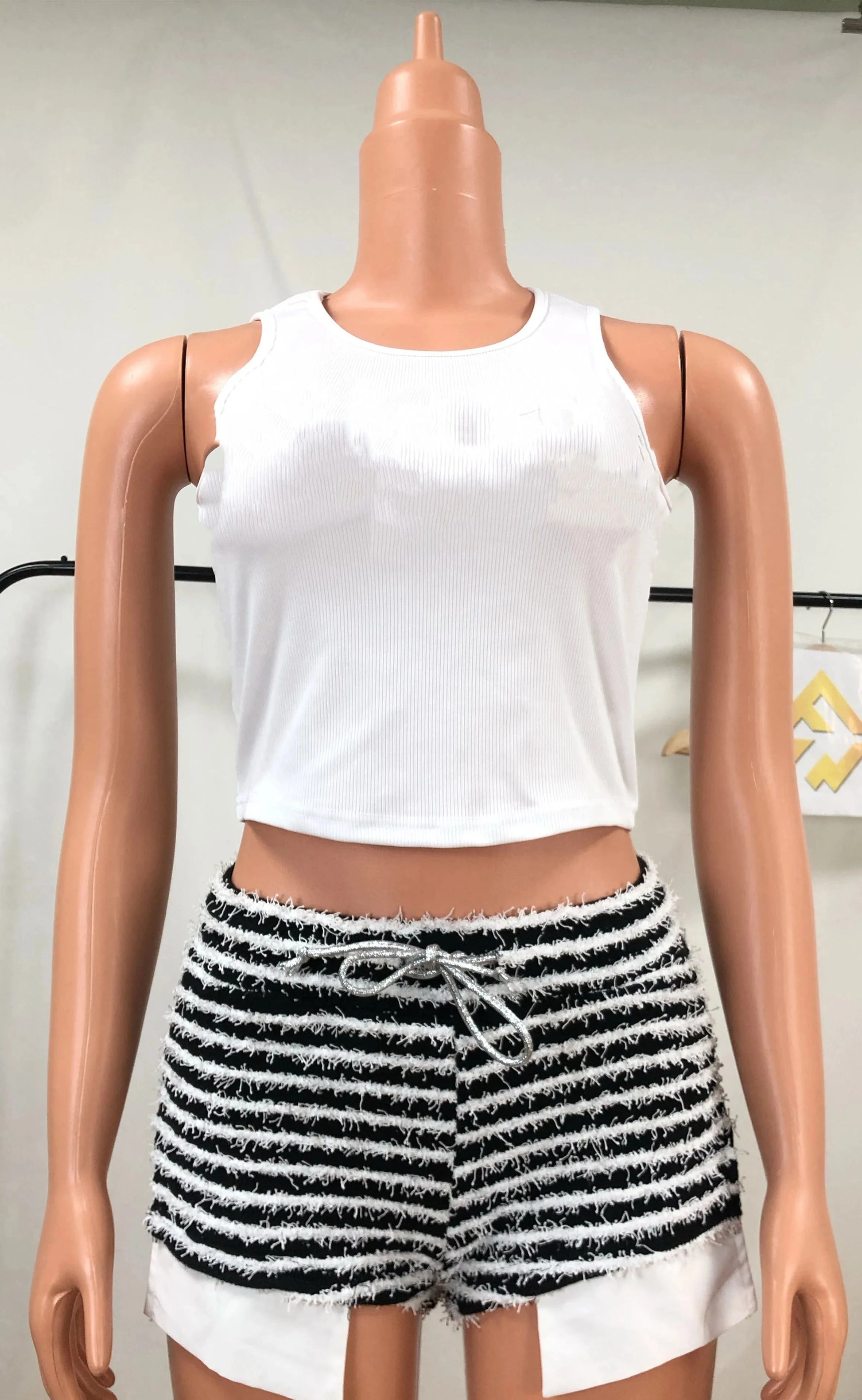 S / White fengway 2024 Summer Fashion Letter Print Pit Strip Women's Vest