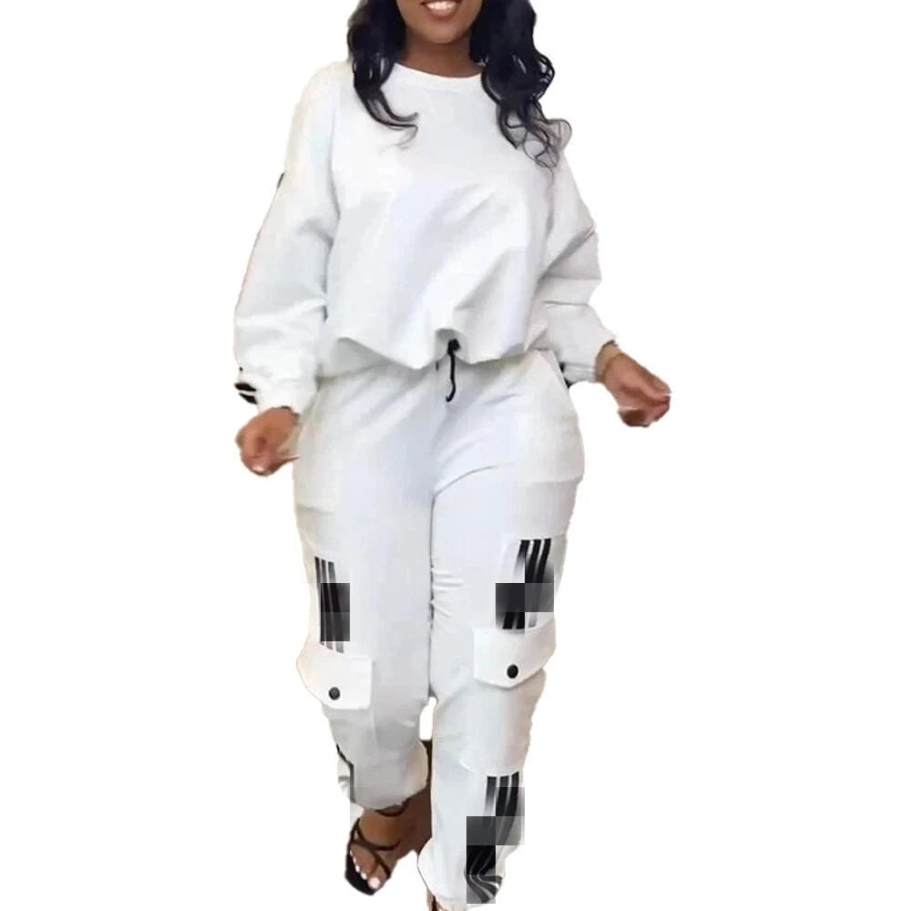 S / White S10606 Fall 2024 Women Clothes Custom Logo Plain Fleece Women's Tracksuit Suit Women Jogging Sweat Suit Set