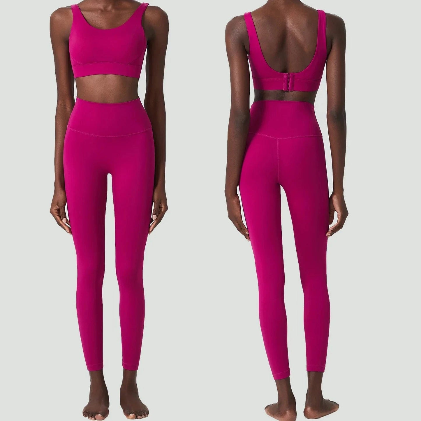 S / YB2315+C350Y2 BESTWAYCLOX Ladies High Waist Running Sport Gym Wear Women 2 Piece Activewear Fitness Yoga Wear Suits Leggings Bra Sets 2024