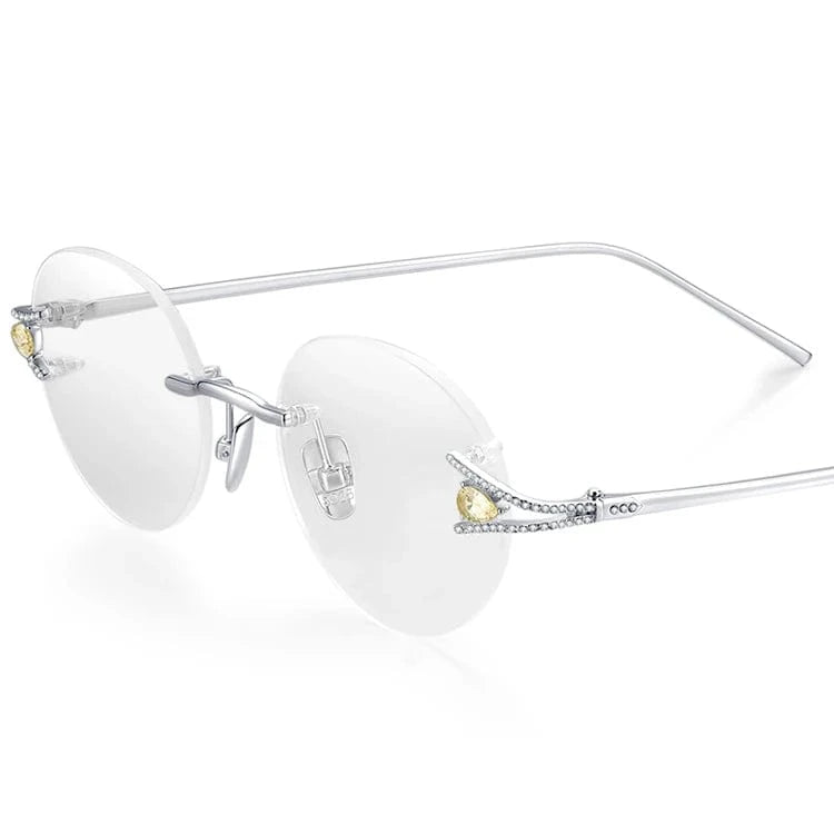 S002 Yellow Silver Borregls Sterling Silver S925 Glasses Frame Women Brand Design High Quality Rimless Eyeglasses Frameless Optical Eyewear S002