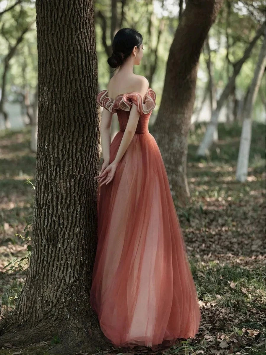 S0431R New hot sale fashion one shoulder elegant sexy heavy beaded puff sleeve temperament evening dress