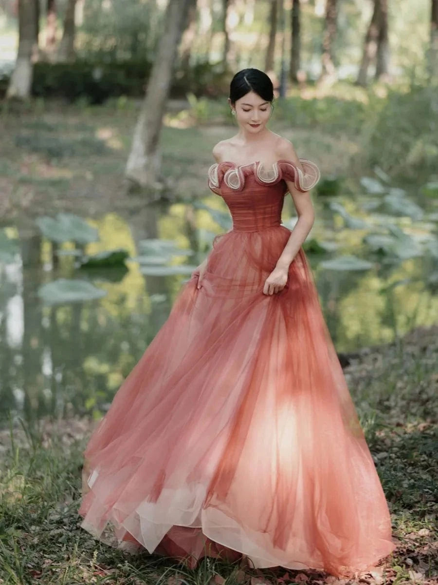 S0431R New hot sale fashion one shoulder elegant sexy heavy beaded puff sleeve temperament evening dress