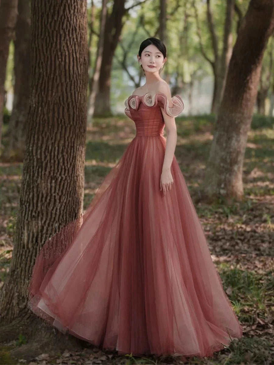 S0431R New hot sale fashion one shoulder elegant sexy heavy beaded puff sleeve temperament evening dress