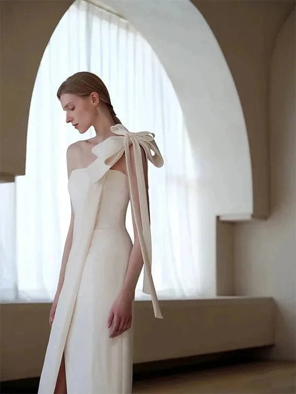 S1099T   2024 Elegant Floor-Length Fishtail Style Wedding Dress with Lace Decoration Wrap Waistline Chapel Train African Brides