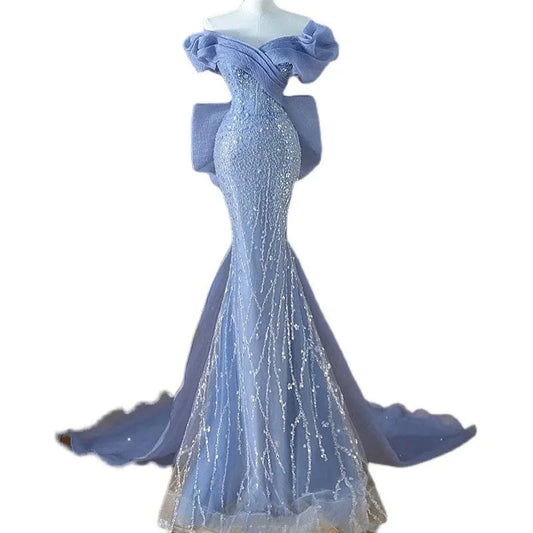 S1533T 2024 Elegant Royal Style Classic Wedding Dress A-Line Half Sleeves Chapel Lace Pattern Decoration High-Level Sense Host