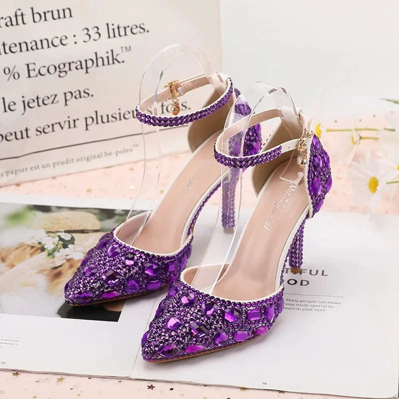 S4661F     New 9cm high-heeled women's high-heeled pointed daily low-top golden wedding shoes for women gold