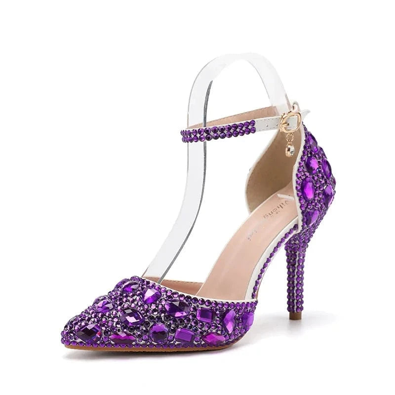 S4661F     New 9cm high-heeled women's high-heeled pointed daily low-top golden wedding shoes for women gold