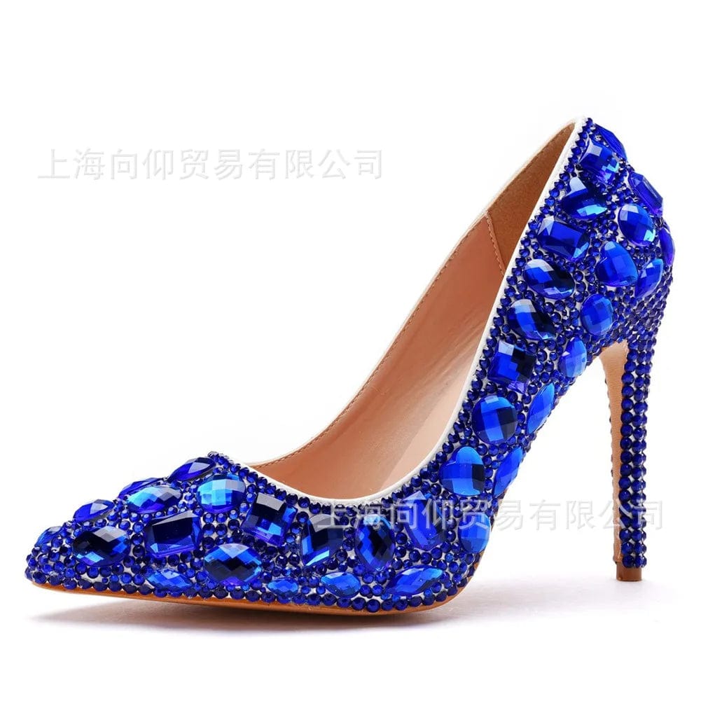 S4822F     Elegant 11cm crystal banquet sexy super high heel fashion luxury rhinestone wedding heels for bride shoes