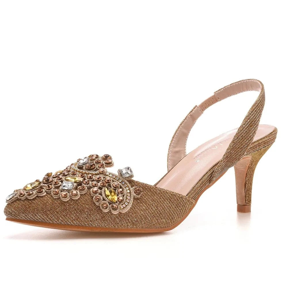 S4829F   High quality custom 6cm shallow mouth pointy toe discoloration cloth stiletto large size banquet girls wedding shoes