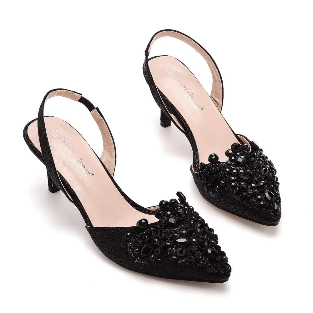 S4829F   High quality custom 6cm shallow mouth pointy toe discoloration cloth stiletto large size banquet girls wedding shoes