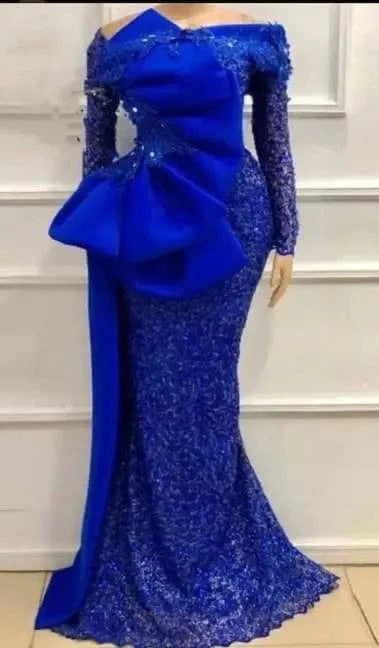 S8449F 2024  Elegant Sequins Evening Dress Hot-Selling New V Fashion Single-Sleeve Sexy Lace Dress with High Quality Floral Prin