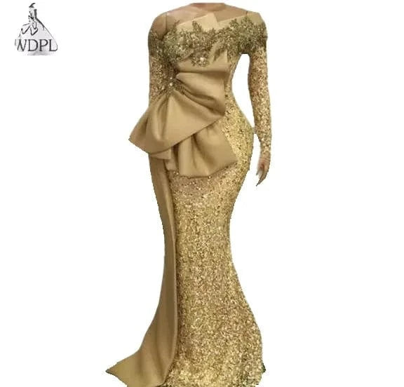 S8449F 2024  Elegant Sequins Evening Dress Hot-Selling New V Fashion Single-Sleeve Sexy Lace Dress with High Quality Floral Prin