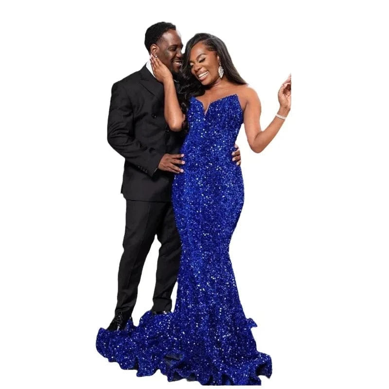 S8672F  2024   Elegant Sequins Tube Top  Hot Selling Banquet Party Bridal Gowns Girl Evening Dress