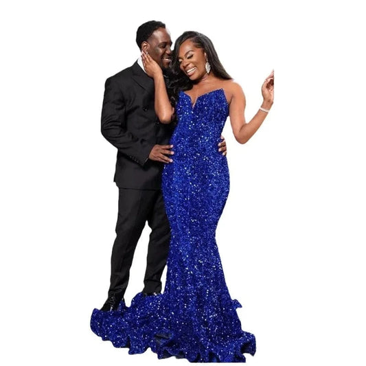 S8672F  2024   Elegant Sequins Tube Top  Hot Selling Banquet Party Bridal Gowns Girl Evening Dress