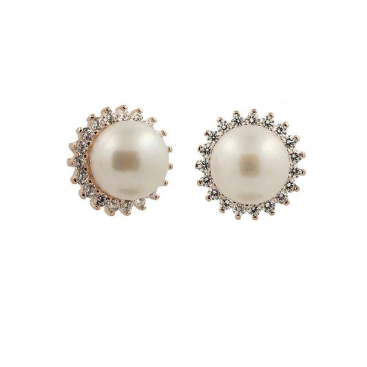 S925 Jewelry Gold Plated Fresh Water Pearl Earrings 925 Sterling Silver Earrings