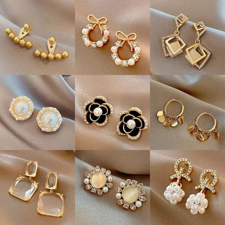S925 Needle Korean New Simple Temperament Circle Pearl Earrings Fashion Small Versatile Earrings Women's Jewelry