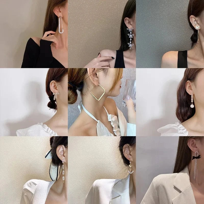 s925 silver needle boom earrings female personality Korean Dongdaemun long tassel earrings retro pearl earrings