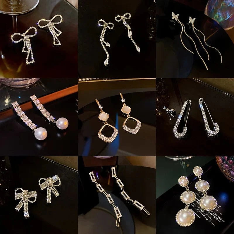 s925 silver needle boom earrings female personality Korean Dongdaemun long tassel earrings retro pearl earrings