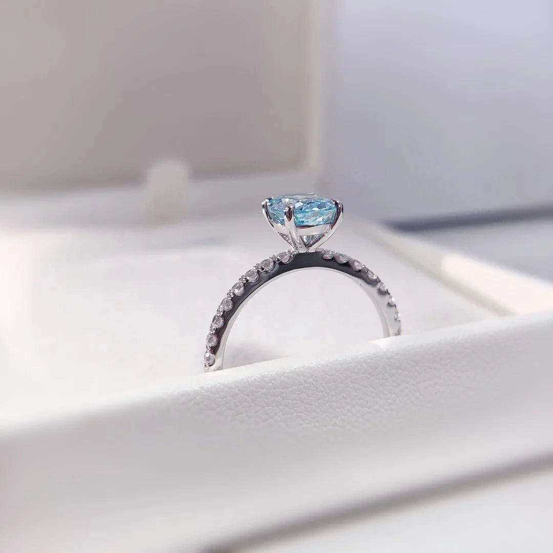 s925 sterling silver fine engagement jewelry 18k gold plated 1.5ct aquamarine oval cubic zircon ring for girl gift
