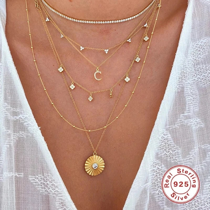 S925 Sterling Silver INS style Mini Stacking Style Chain Silver Modern Beautiful Simple Necklace For Women