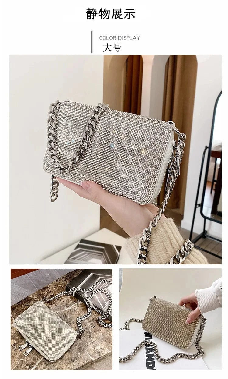 Sale high fashion Wedding Party Shoulder shoulder handbag Bling Luxury Saddle Bag women lady Rhinestone handbag