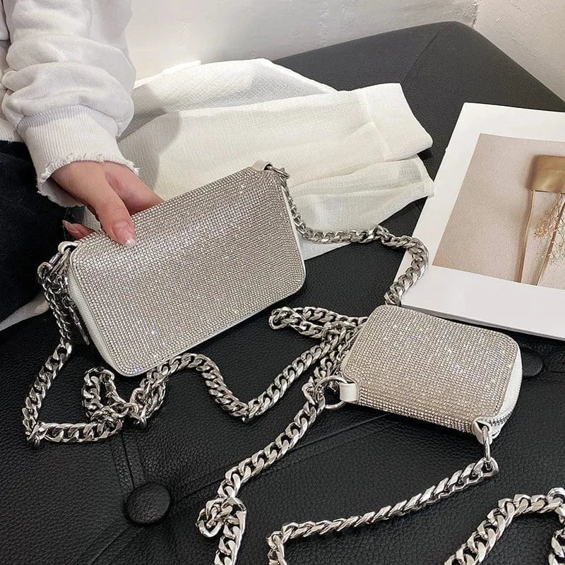 Sale high fashion Wedding Party Shoulder shoulder handbag Bling Luxury Saddle Bag women lady Rhinestone handbag