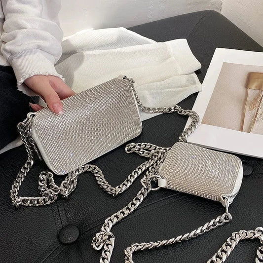 Sale high fashion Wedding Party Shoulder shoulder handbag Bling Luxury Saddle Bag women lady Rhinestone handbag