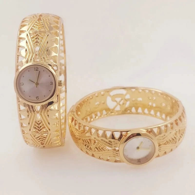 Samoan seal tribal bracelet watch bangle hawaiian jewelry wholesale 14k gold plated filled jewelry set pearl bracelet ring