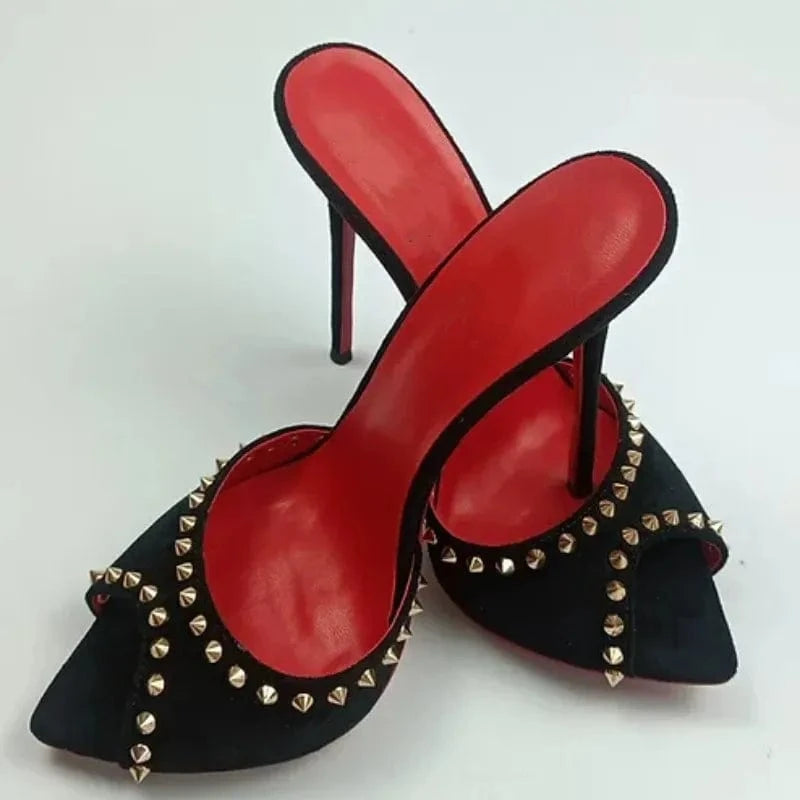 Sandalias Elegant Peep Open Toe Shoes Heels Beautiful Rhinestone Luxury Designer Talons Femme Mature Sexy Suede for Ladies Women