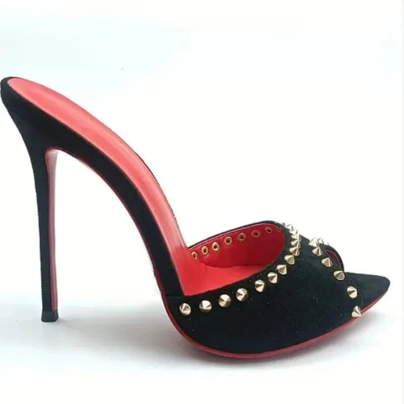 Sandalias Elegant Peep Open Toe Shoes Heels Beautiful Rhinestone Luxury Designer Talons Femme Mature Sexy Suede for Ladies Women