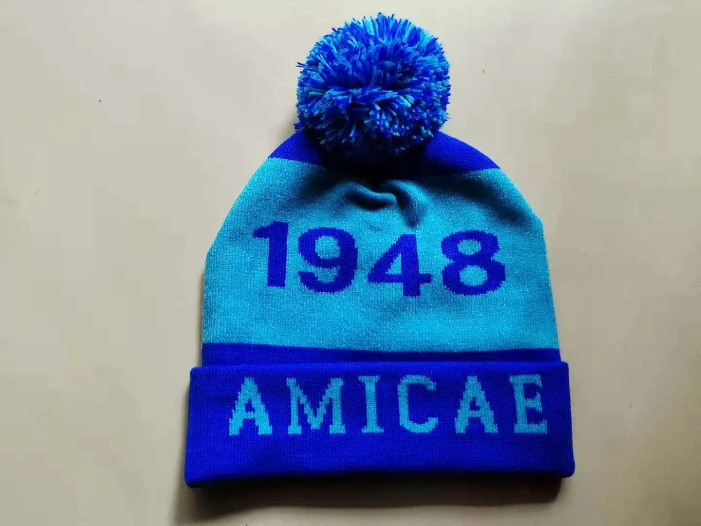 scarf hat set customized logo sport football Sorority Organization scarf Blue ZA 1948 Winter Knit Hat Zeta Amicae Scarves Beanie Sets