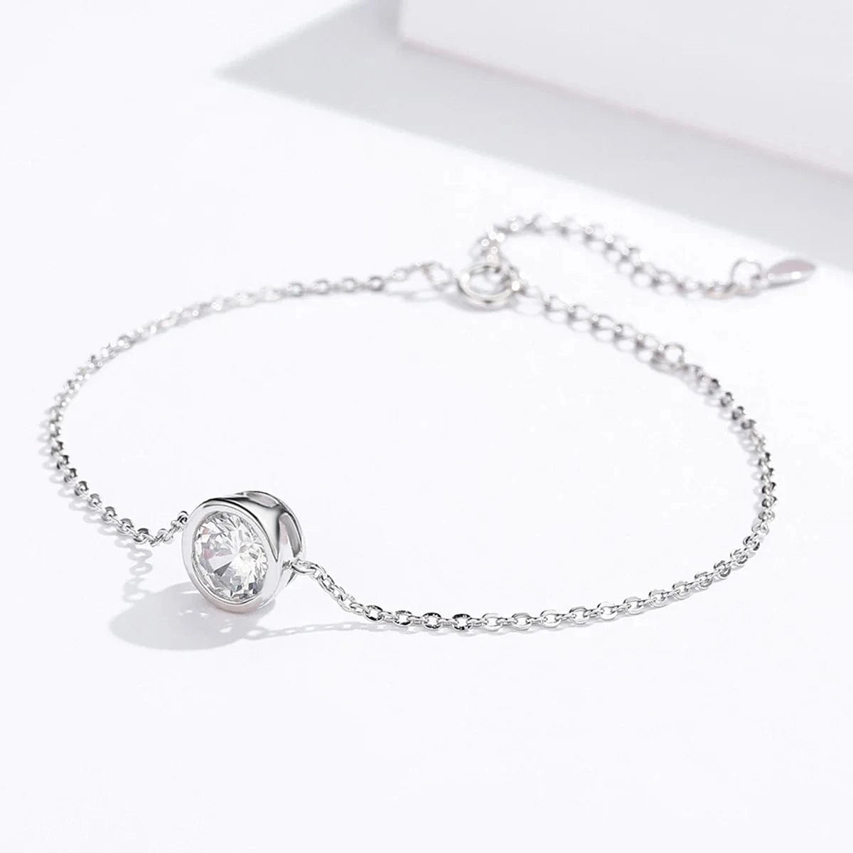 SCB157 2024 Hot Selling 100% Fine Silver Jewelry 925 Sterling Silver Clear Cubic Zircon Link Chain Women Bracelets regalo para mam