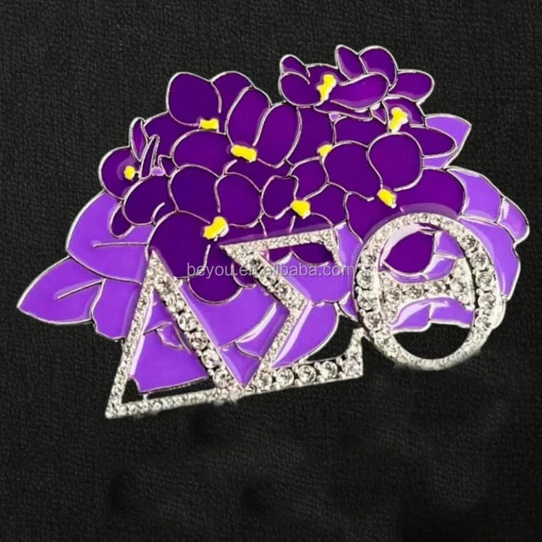 Script OO-OOP Diva Delta Letter Greek Sorority Lapel Pin For Women White Pearl Pins Gift for Women Girls Brooch Jewelry