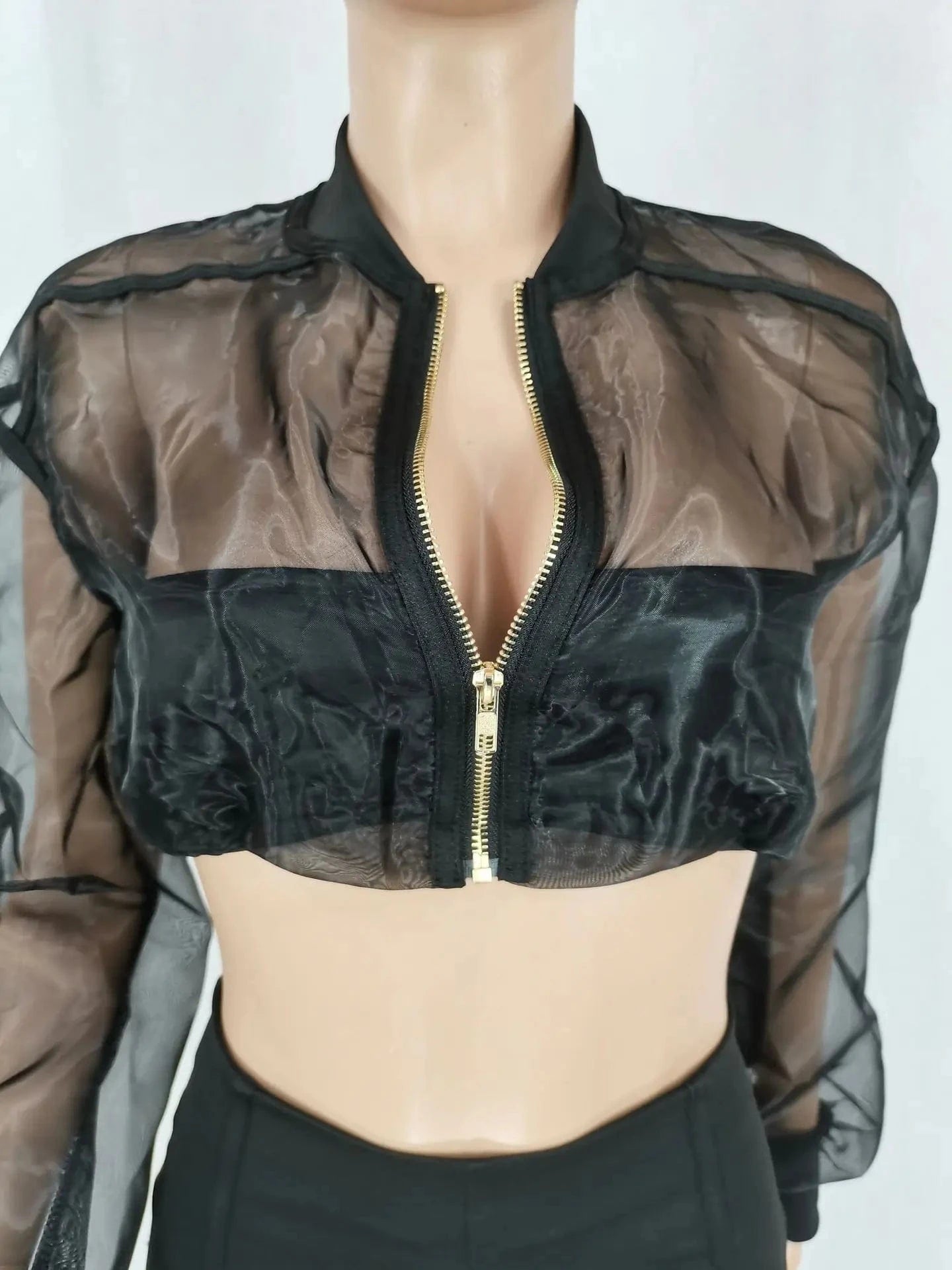 See Through Mesh Top Shorts Tracksuit Set 2 Piece Crop Top and Shorts Women Sets Long Sleeve Shorts Set Street for Girls