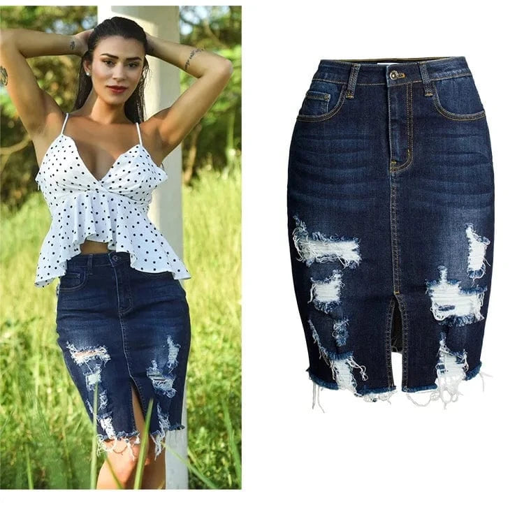 senhora saia  dame jupe en lady jean falda courte jupe dame jupe en jean  falda corta de jean azul
