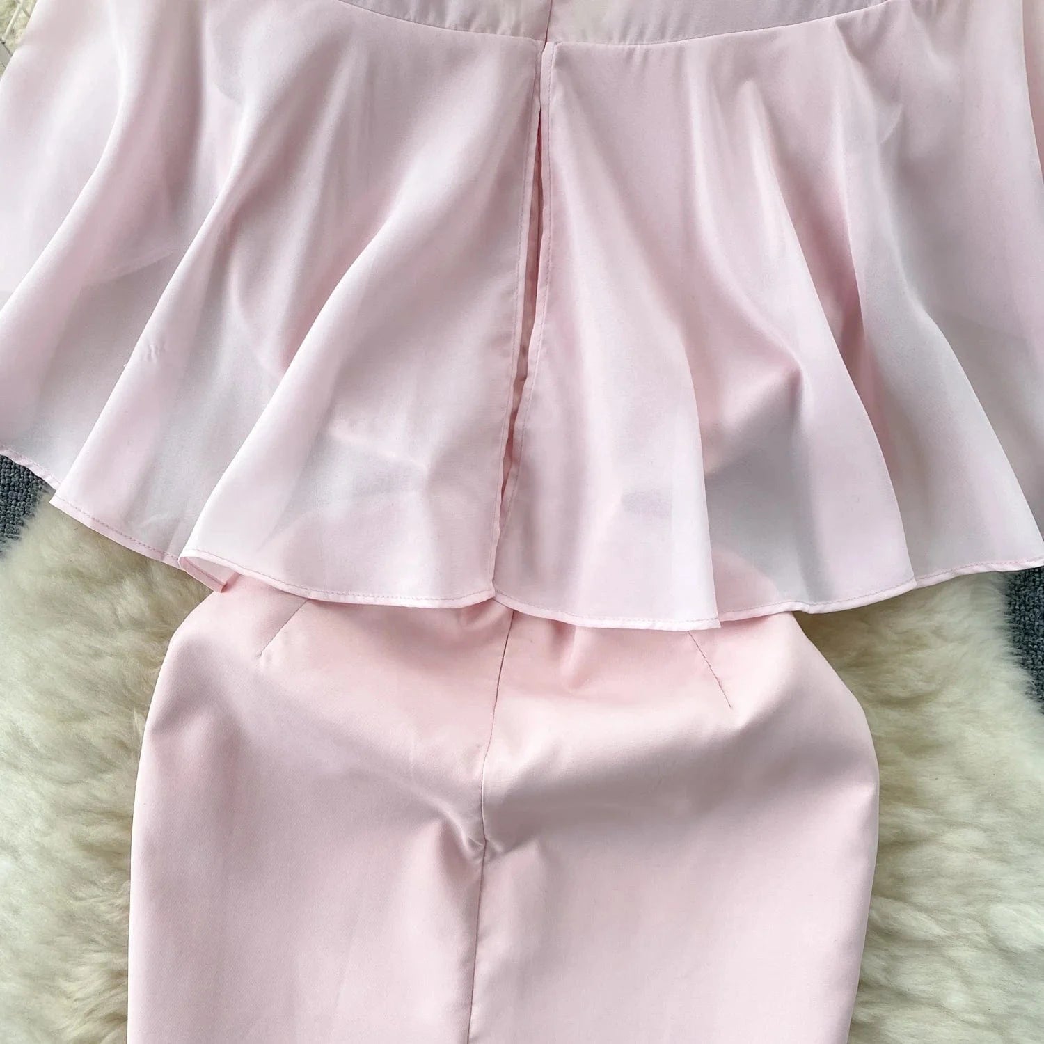 Senior Sense Of Temperament Dress Female Design Sense Ruffled Shawl Waist Slimming Two Buttock Dress