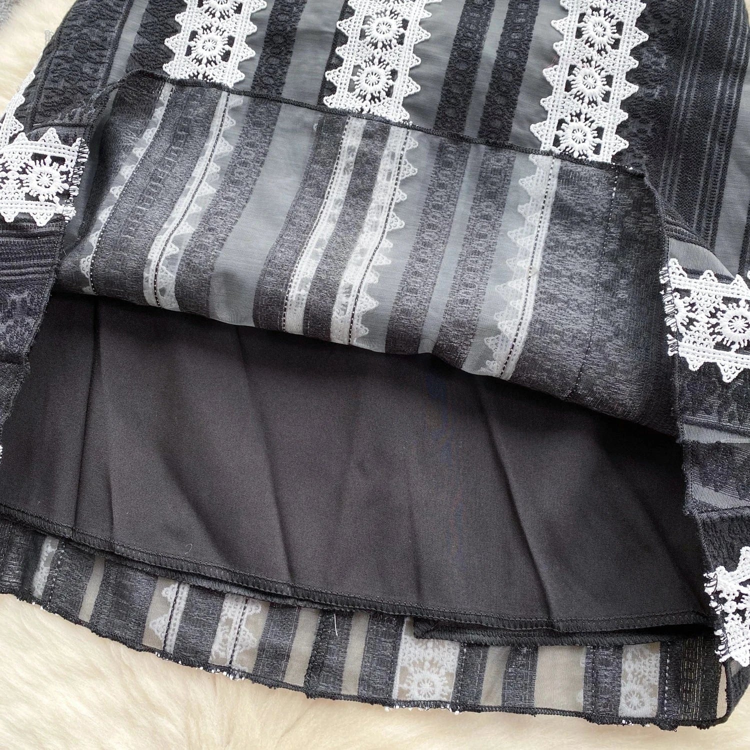 Senior Sense Wear With Sweet Lace Slip Dress Design Sense Of Color Contrast Patchwork Hollow Waist Dress Women