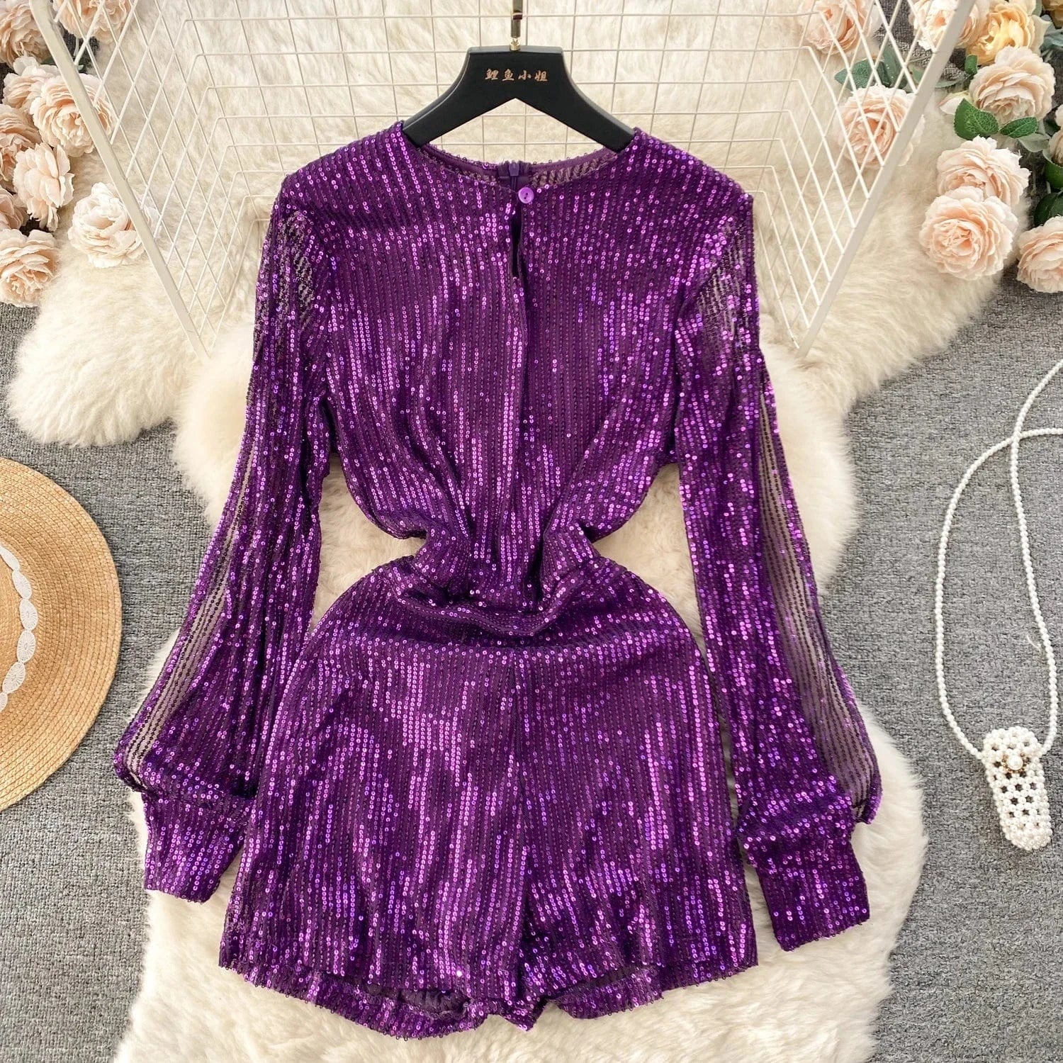 Sequin jumpsuit for women's 2024 new socialite temperament fashion dress jumpsuit