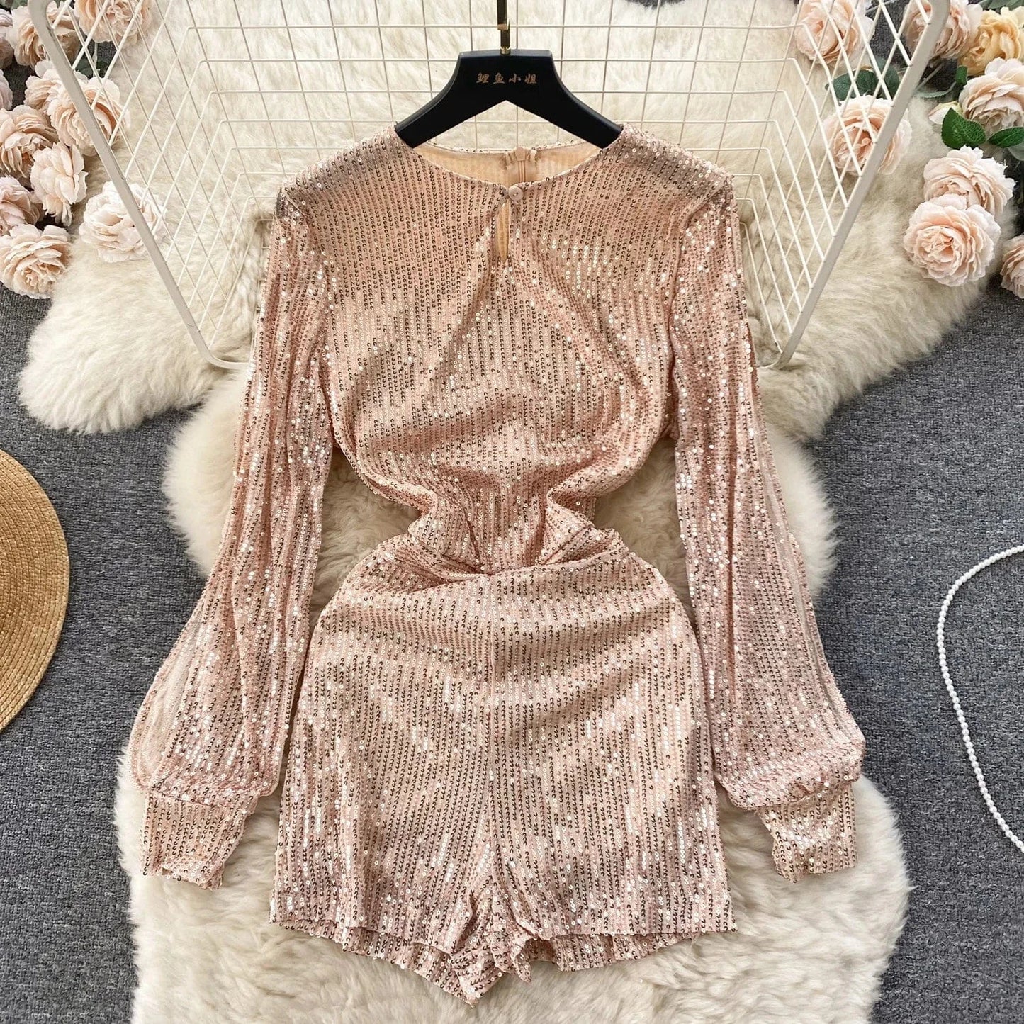 Sequin jumpsuit for women's 2024 new socialite temperament fashion dress jumpsuit