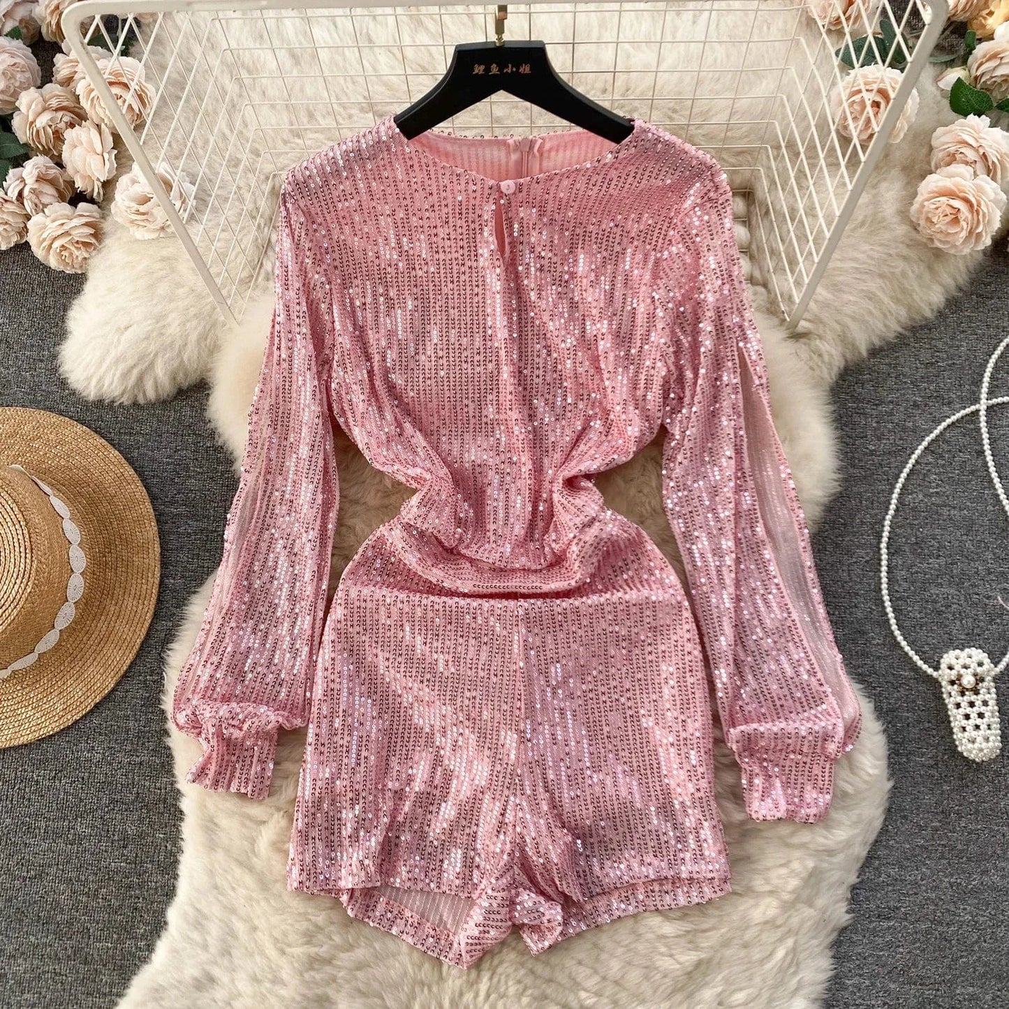 Sequin jumpsuit for women's 2024 new socialite temperament fashion dress jumpsuit