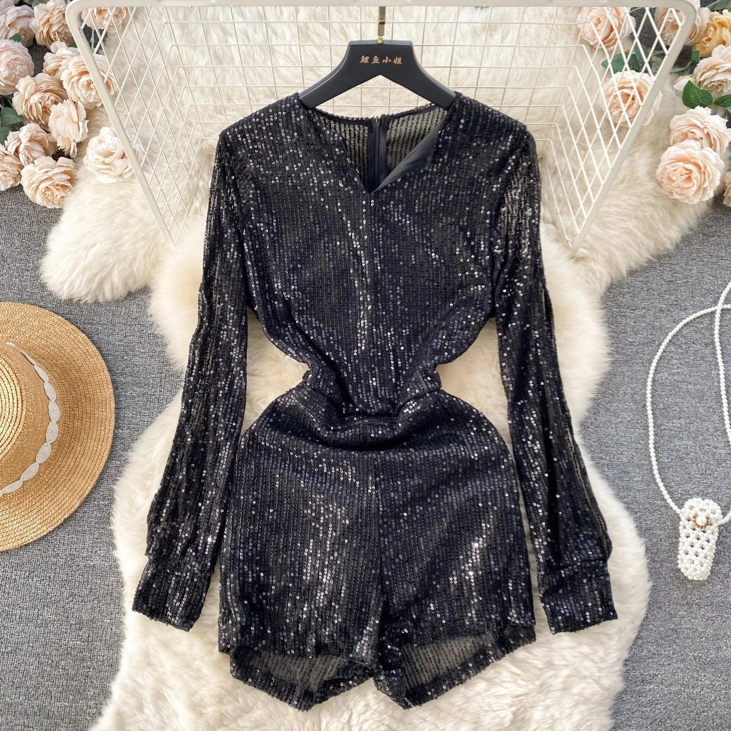 Sequin jumpsuit for women's 2024 new socialite temperament fashion dress jumpsuit