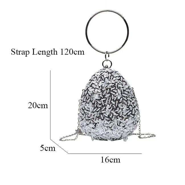 Sequins Designer Women Evening Clutch Hand Bags Round Handle Chains Luxury Shoulder Messenger Bags Ins Personality Banquet Bolsa