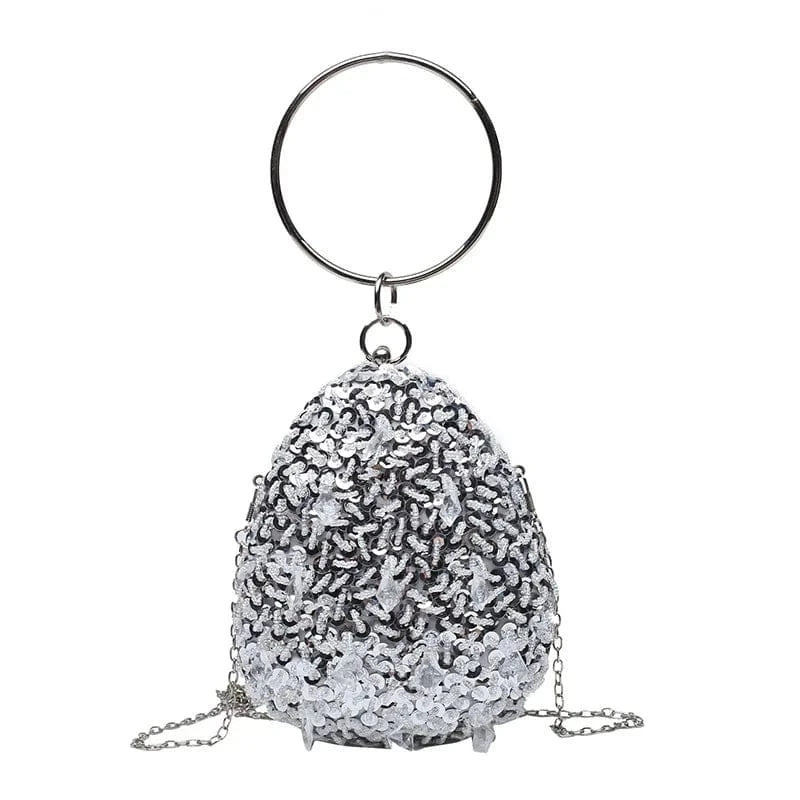 Sequins Designer Women Evening Clutch Hand Bags Round Handle Chains Luxury Shoulder Messenger Bags Ins Personality Banquet Bolsa