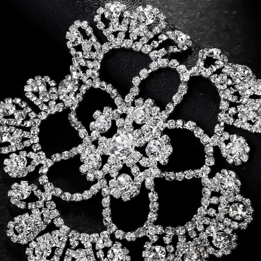 Sexy Big Flower Design Rhinestone Nipple Jewelry No Piercing For Women Bikini Beach Party Chest Cover Body Chain Decoration